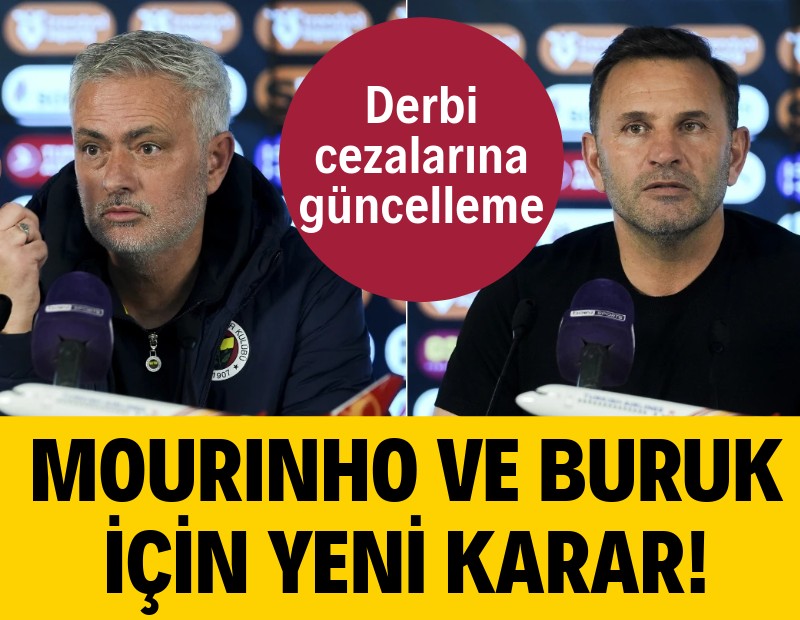 Tahkim Kurulu, derbi cezalarını güncelledi: Mourinho ve Buruk için yeni karar