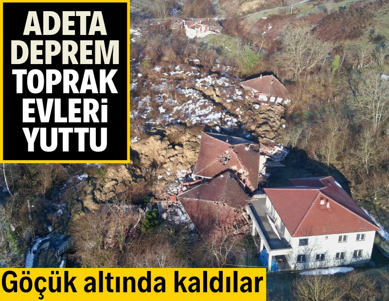 Sinop’ta heyelan: Evler yıkıldı