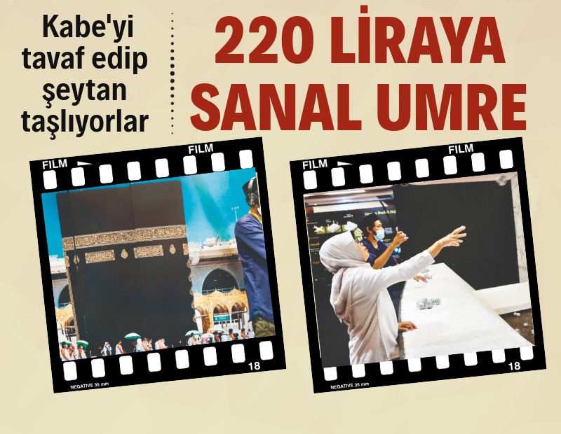 220 liraya sanal umre! Kabe'yi tavaf edip şeytan taşlıyorlar