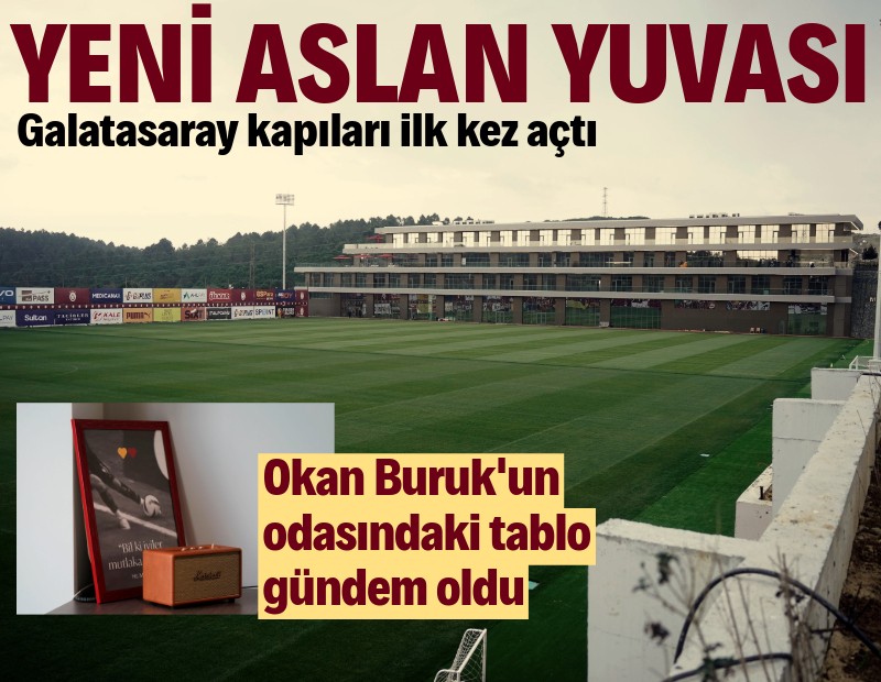 Galatasaray yeni tesisini tanıttı, Okan Buruk'un tablosu gündem oldu