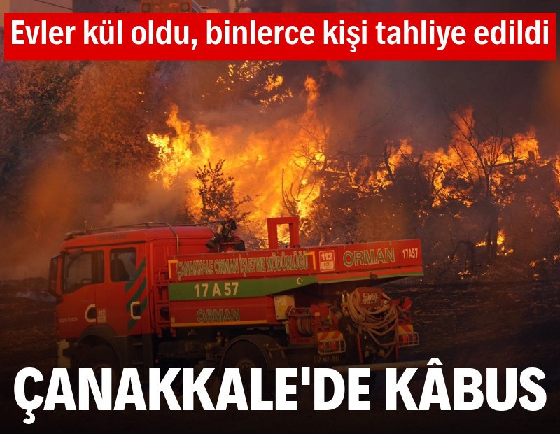 Çanakkale yine yanıyor: Binlerce kişi tahliye edildi