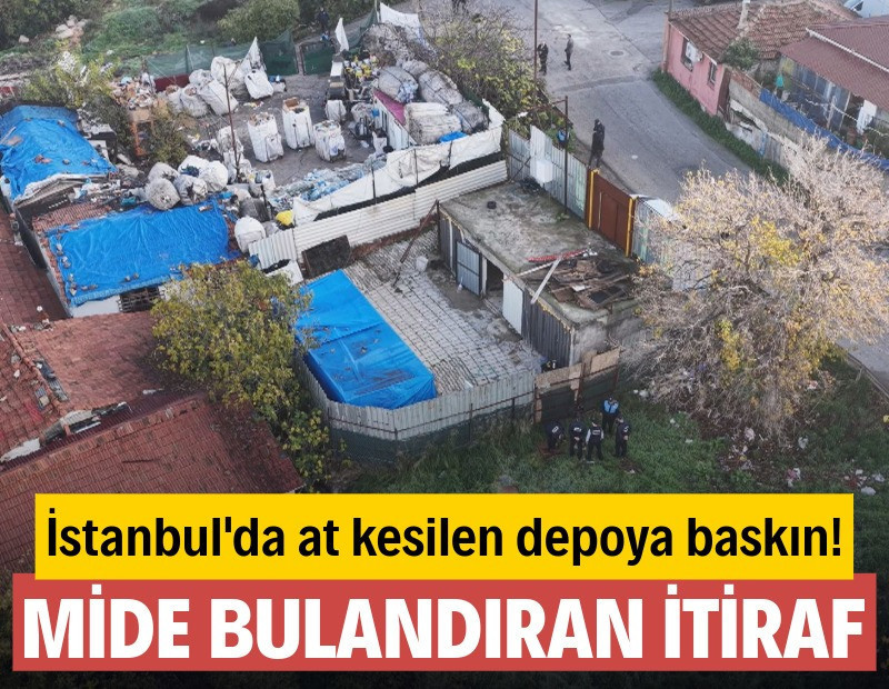 İstanbul'da at kesilen depoya baskın! Mide bulandıran itiraf