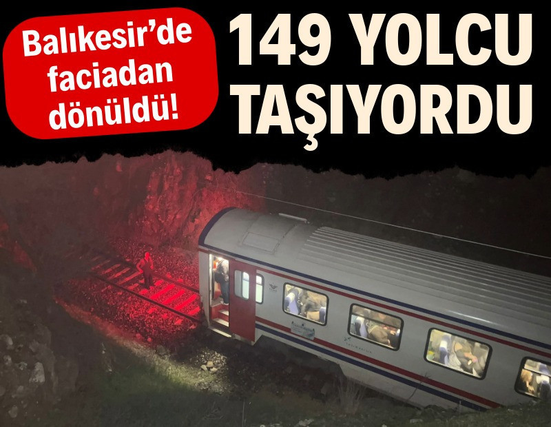 Balıkesir’de faciadan dönüldü! 149 kişi taşıyan tren raydan çıktı