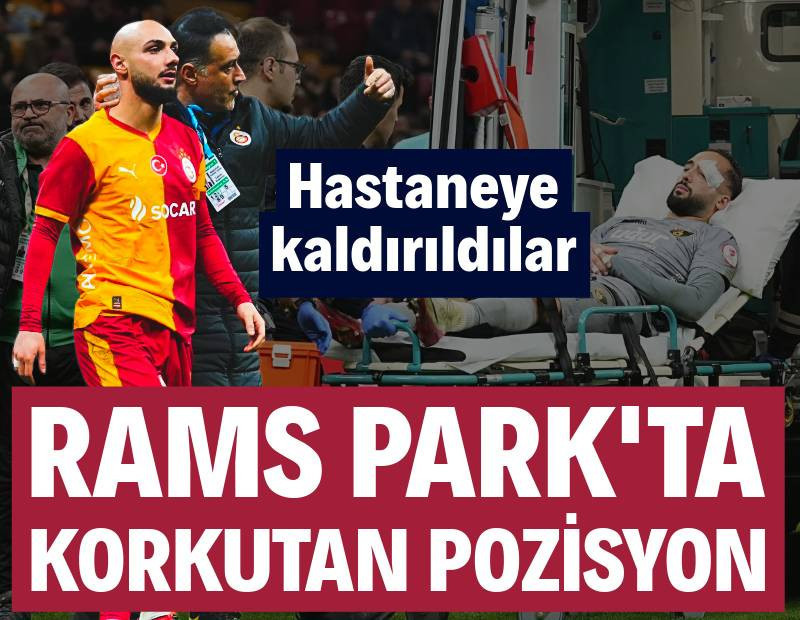 Galatasaray maçında korkutan pozisyon: Hastaneye kaldırıldılar