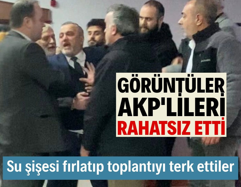 AKP'lileri rahatsız eden görüntüler: Salonu terk ettiler