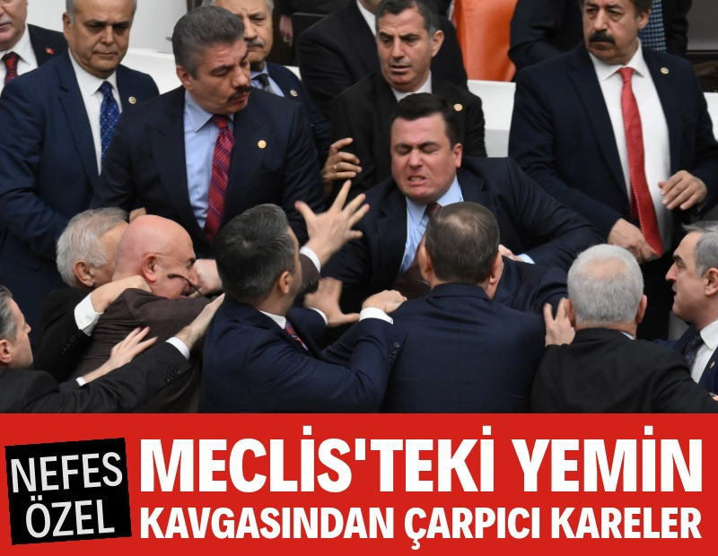 Meclis'teki yemin kavgasından çarpıcı kareler