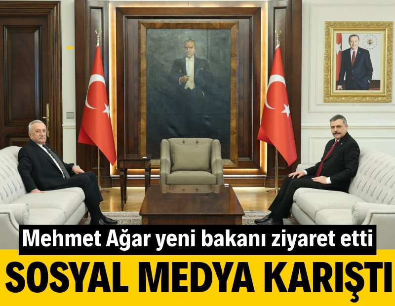 Mehmet Ağar yeni bakanı ziyaret etti, sosyal medya karıştı
