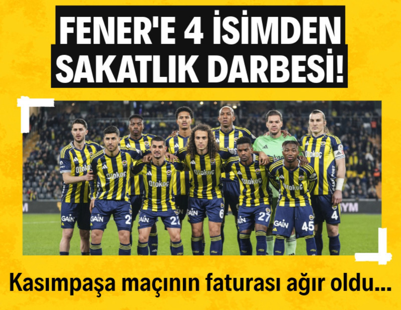 Fenerbahçe’ye 4 oyuncusundan sakatlık darbesi: 2-3 hafta yoklar!