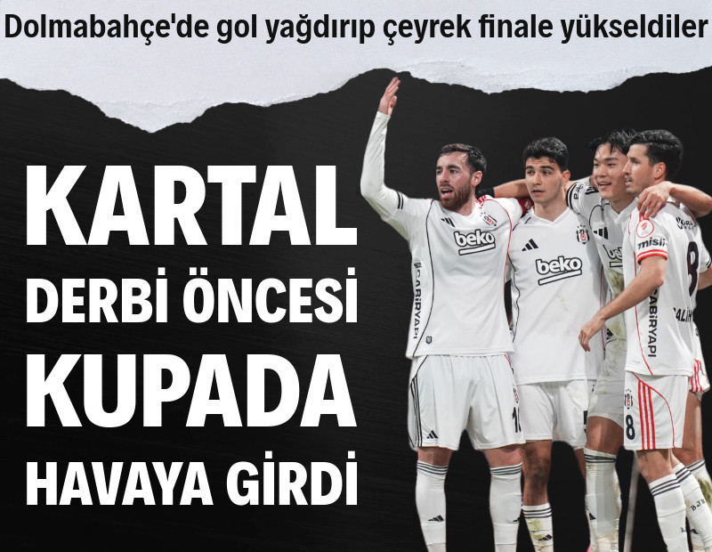 Beşiktaş Rizespor'u farklı geçti, kupada çeyrek finale yükseldi: 4-1