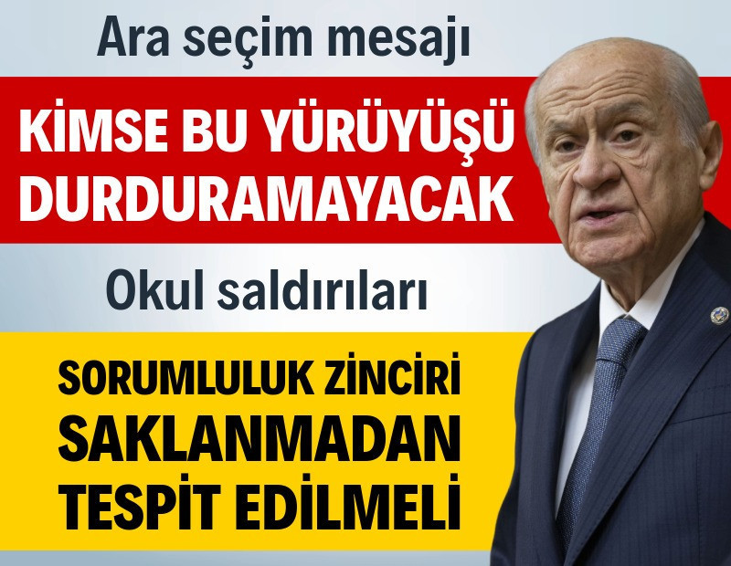 Bahçeli'den ara seçim açıklaması: Türkiye yoluna devam edecek