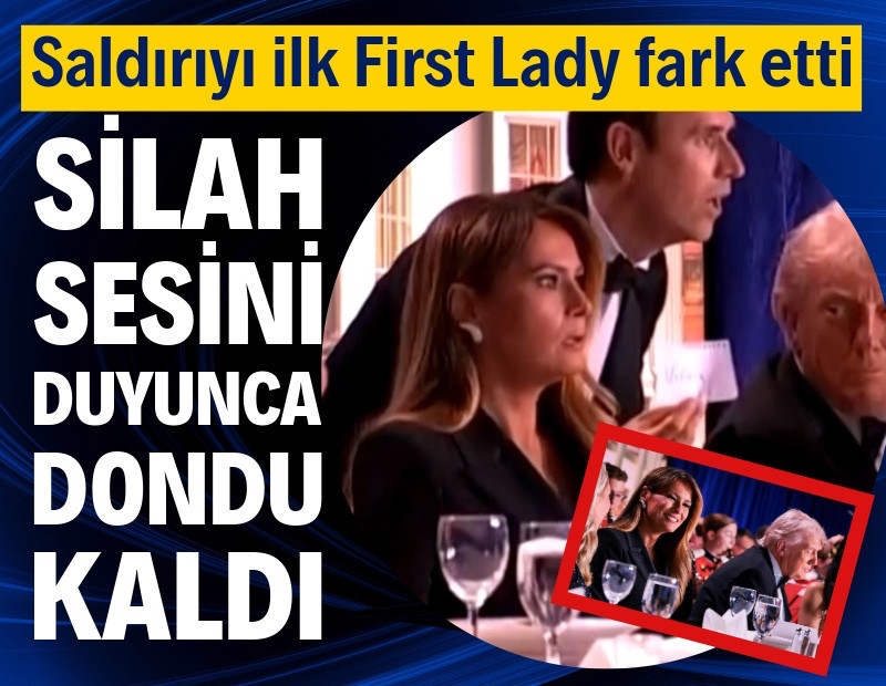First Lady'nin silahlı saldırıyı fark ettiği an kameralara böyle yansıdı