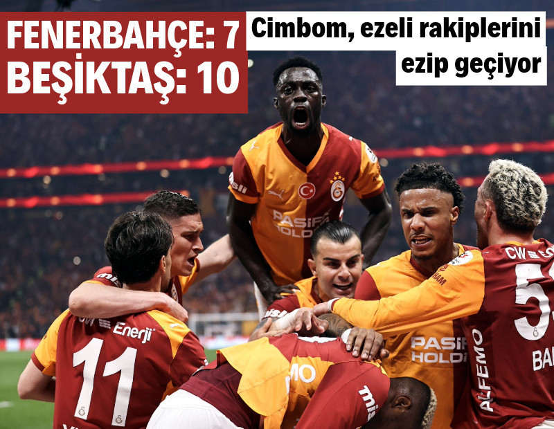 Galatasaray ezeli rakiplerine fark attı: Fenerbahçe'ye 7, Beşiktaş'a 10!