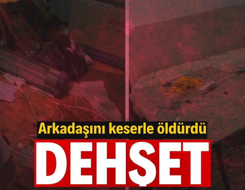 Dehşet: Arkadaşını keserle öldürdü