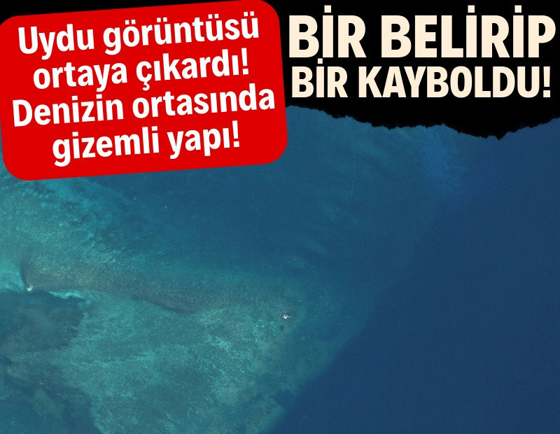 Uydu görüntüsü ortaya çıkardı: Gizemli yapı denizin ortasında belirip kayboldu