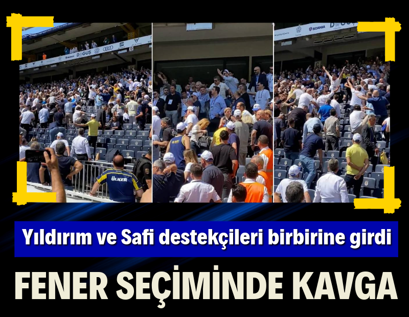 Fenerbahçe kongresinde büyük kavga! Şişeler havada uçuştu