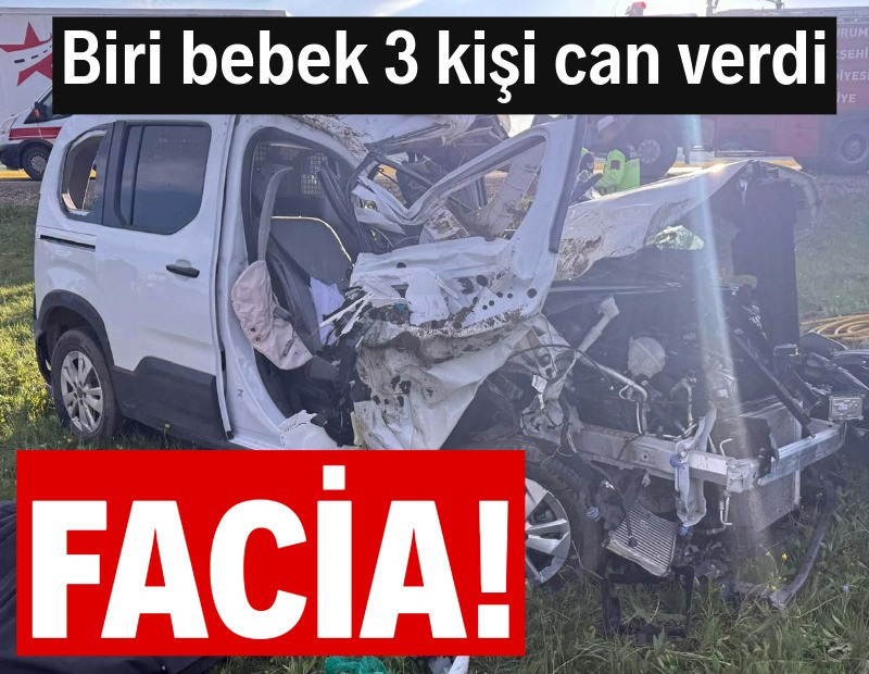 Takla atan araçta 1’i bebek 3 kişi can verdi