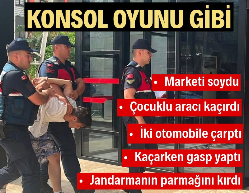 Marketi soydu, içinde çocuk olan aracı çalıp kaçtı