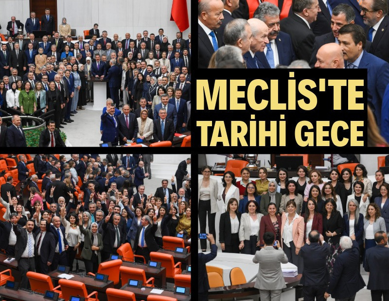 Meclis'teki tarihi geceden dikkat çeken kareler