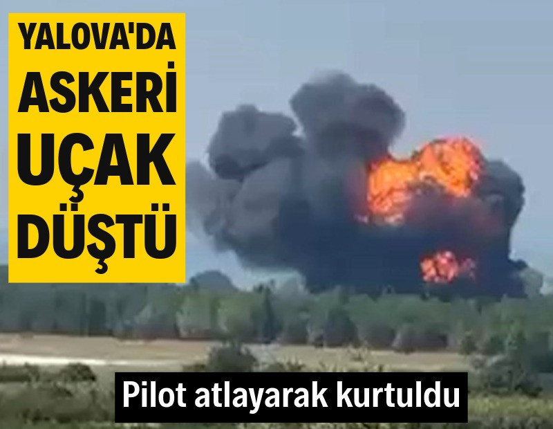 Yalova'da askeri uçak düştü