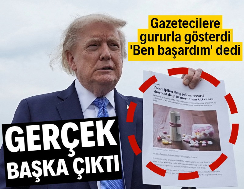 Trump 'Ben yaptım' diyerek manşeti gösterdi: Gerçek başka çıktı