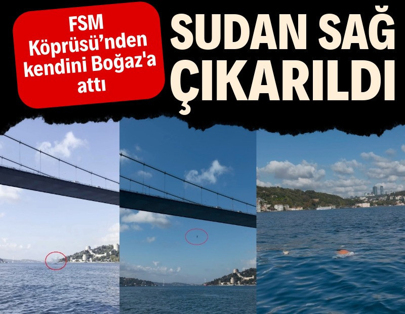 FSM Köprüsü’nden denize atladı, iki arkadaş botla kurtardı