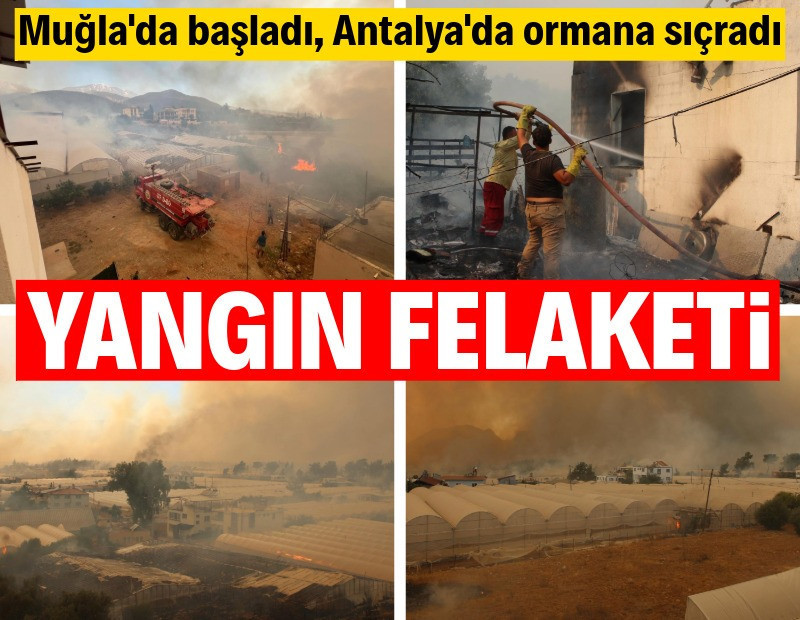 Muğla'da başlayan yangın Antalya'da ormana sıçradı