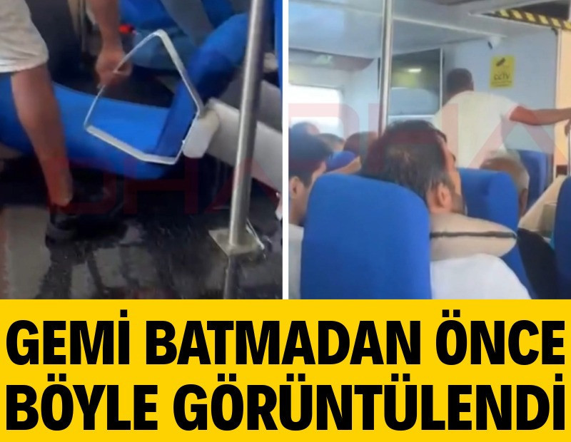 Girne açıklarında alabora olan geminin batmadan önceki görüntüleri ortaya çıktı