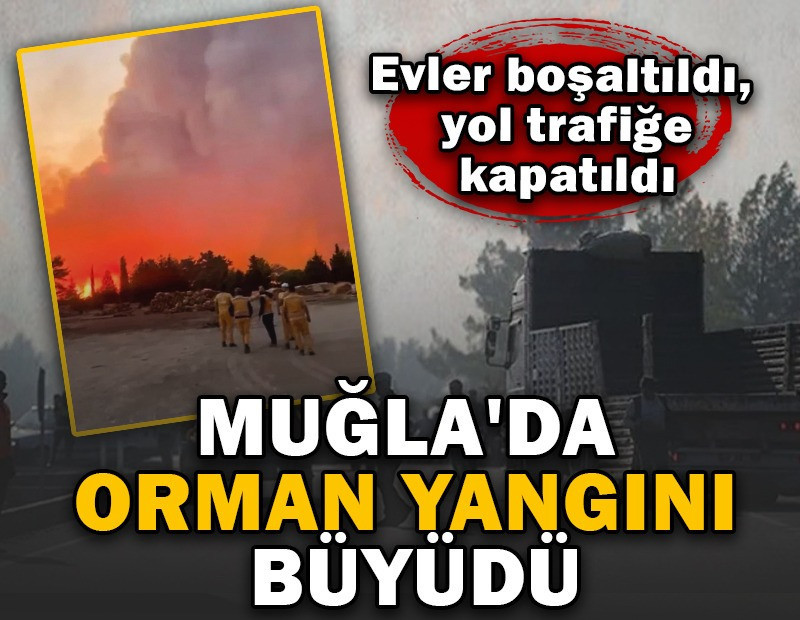 Muğla'da orman yangını büyüdü: Evler boşaltıldı, yol trafiğe kapatıldı