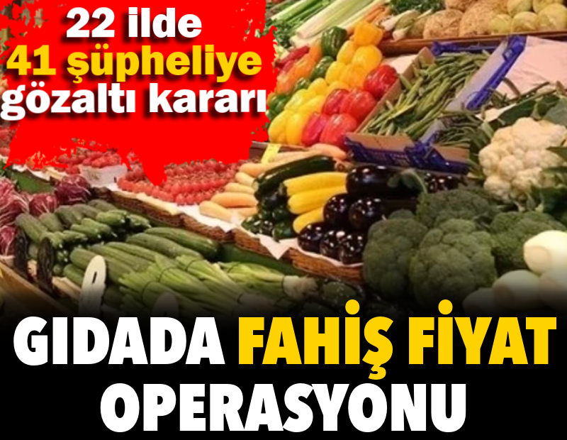 Gıdada fahiş fiyat operasyonu: 22 ilde 41 şüpheliye gözaltı kararı