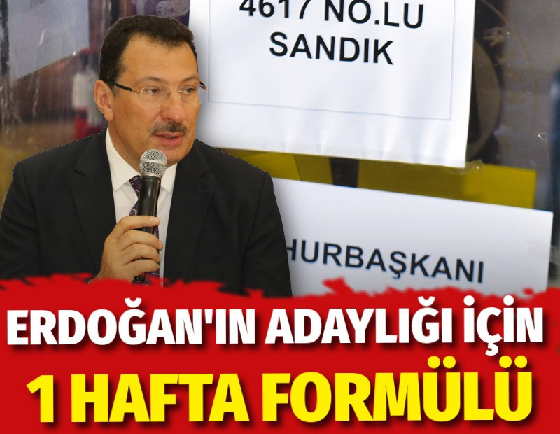 Erdoğan'ın adaylığı için 1 hafta formülü