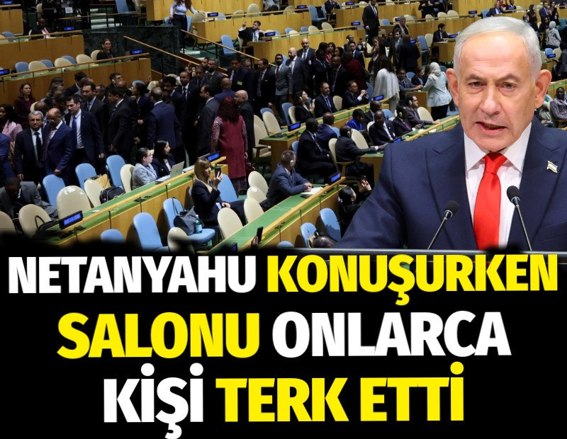 Netanyahu konuşurken salonu onlarca kişi terk etti