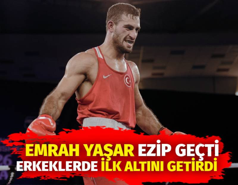 Emrah Yaşar ezip geçti. Erkeklerde ilk altını getirdi