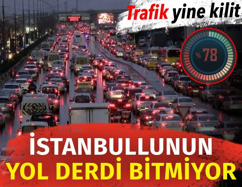 İstanbullunun derdi bitmiyor. Trafik yine kilit