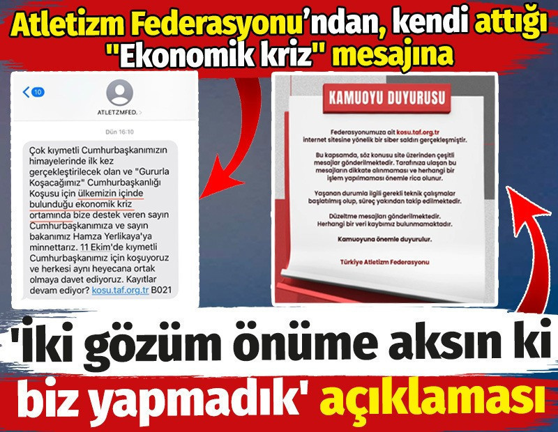 Atletizm Federasyonu'ndan kendi attığı "Ekonomik kriz" mesajına 'iki gözüm önüme aksın ki biz yapmadık' açıklaması
