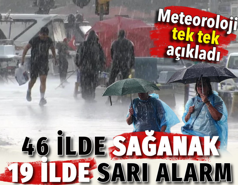 Meteoroloji tek tek açıkladı. 46 ilde sağanak 19 ilde sarı alarm (6 Ekim 2026)