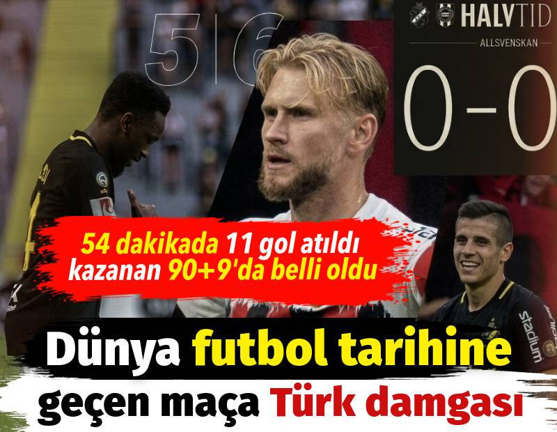 Dünya futbol tarihine geçen maça Türk damgası. 54 dakikada 11 gol atıldı kazanan 90+9'da belli oldu
