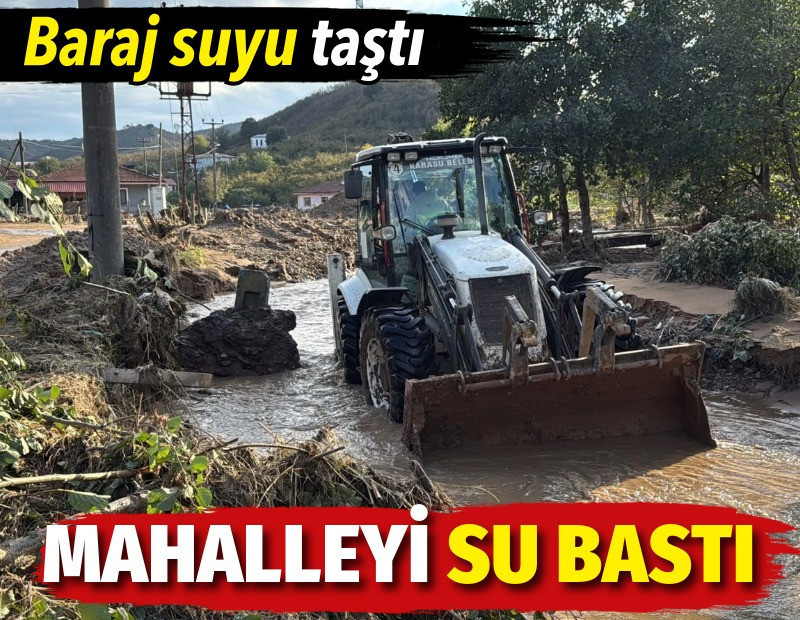 Baraj suyu taştı, mahalleyi sel bastı
