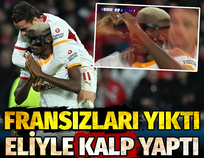 Osimhen Lille'i yıktı, eliyle kalp işareti yaptı