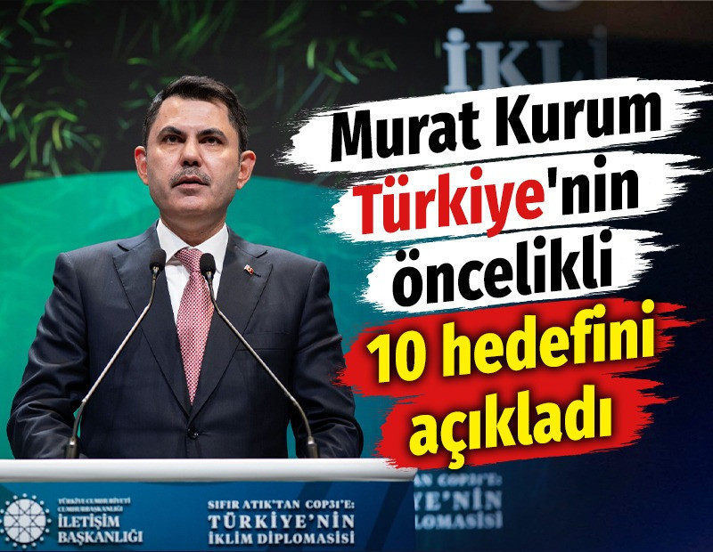 Bakan Murat Kurum Türkiye'nin öncelikli 10 hedefini açıkladı