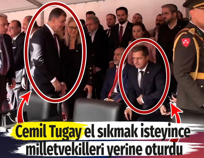 Cemil Tugay el sıkmak isteyince Yeni Parti milletvekilleri yerine oturdu. Selam vermediler