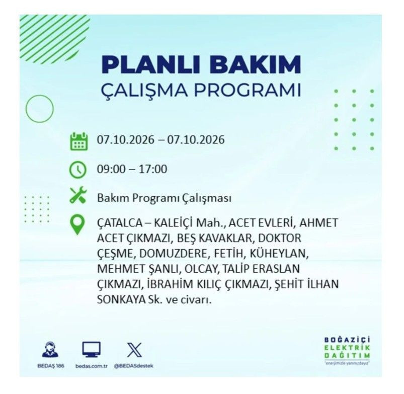 İstanbul’un 25 ilçesi bugün karanlığa gömülecek. İlçe ilçe saat saat duyuruldu - Resim: 24