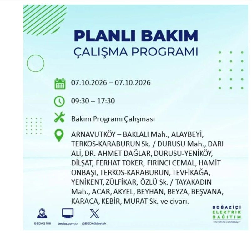 İstanbul’un 25 ilçesi bugün karanlığa gömülecek. İlçe ilçe saat saat duyuruldu - Resim: 9