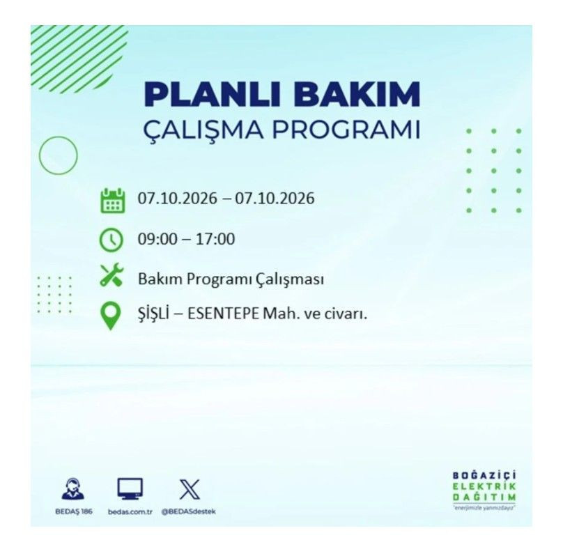 İstanbul’un 25 ilçesi bugün karanlığa gömülecek. İlçe ilçe saat saat duyuruldu - Resim: 55