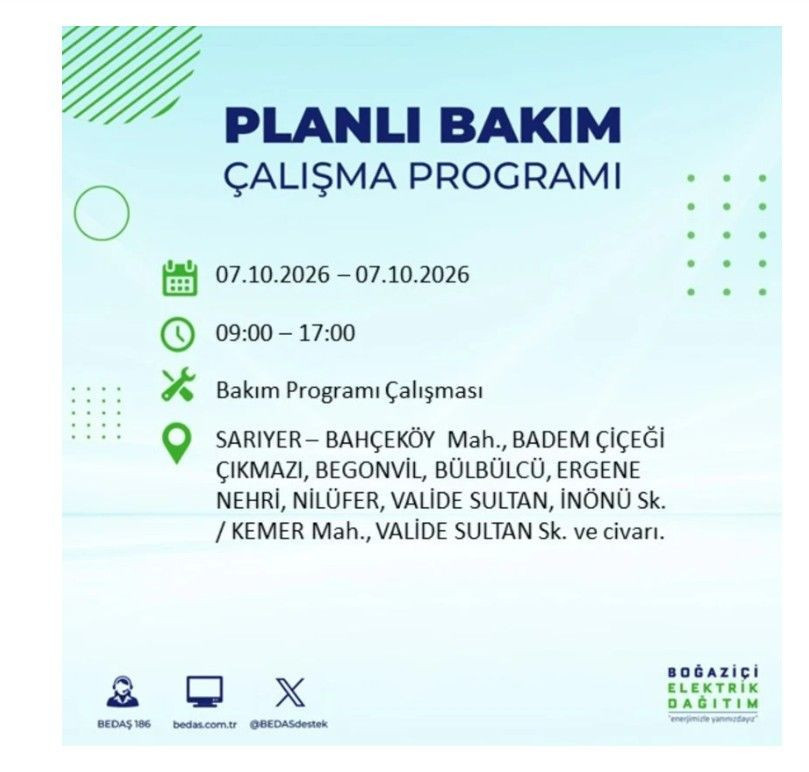 İstanbul’un 25 ilçesi bugün karanlığa gömülecek. İlçe ilçe saat saat duyuruldu - Resim: 52