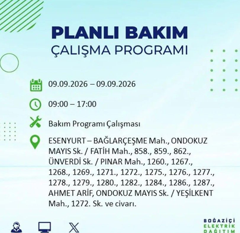 İstanbul'un 24 ilçesi bu gece yarısı kararacak. İşte elektriksiz kalacak mahalleler - Resim: 11