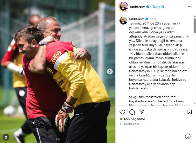 Fatih Terim'den Muslera'ya duygusal veda: Torunlarımın kahramanı oldun - Resim : 1