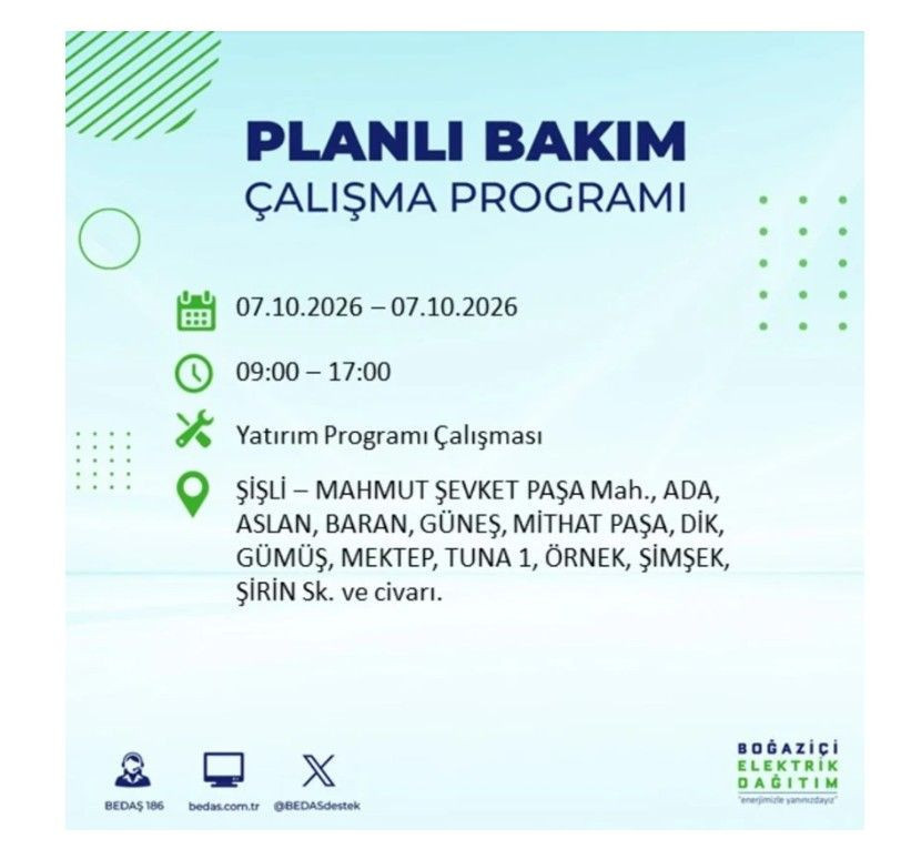 İstanbul’un 25 ilçesi bugün karanlığa gömülecek. İlçe ilçe saat saat duyuruldu - Resim: 56