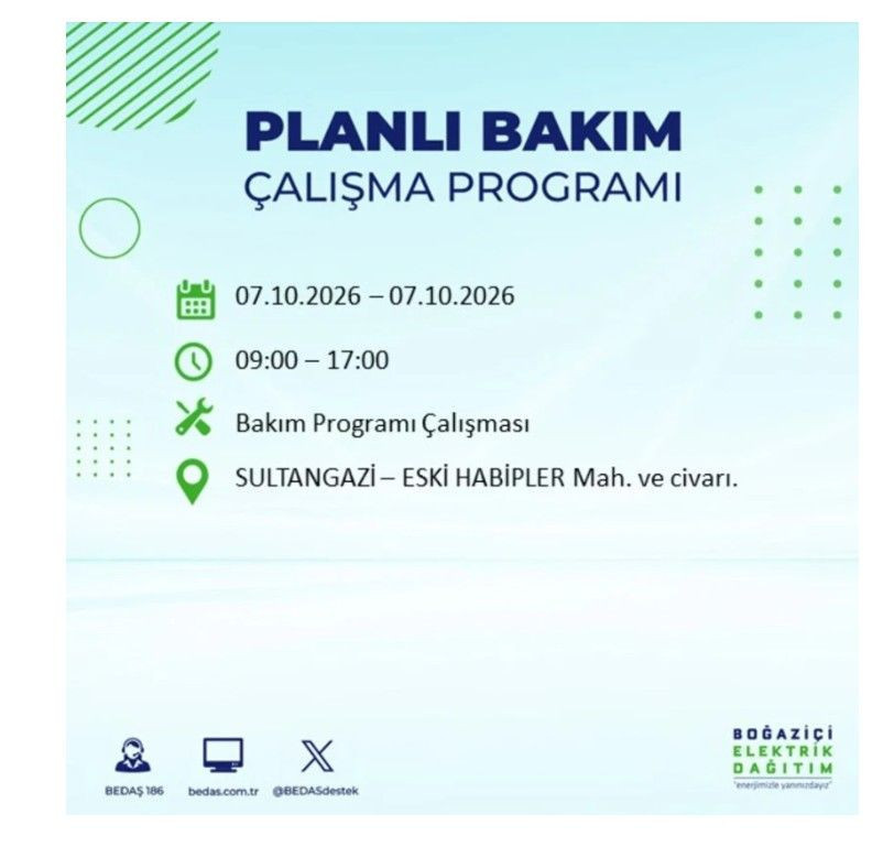 İstanbul’un 25 ilçesi bugün karanlığa gömülecek. İlçe ilçe saat saat duyuruldu - Resim: 54