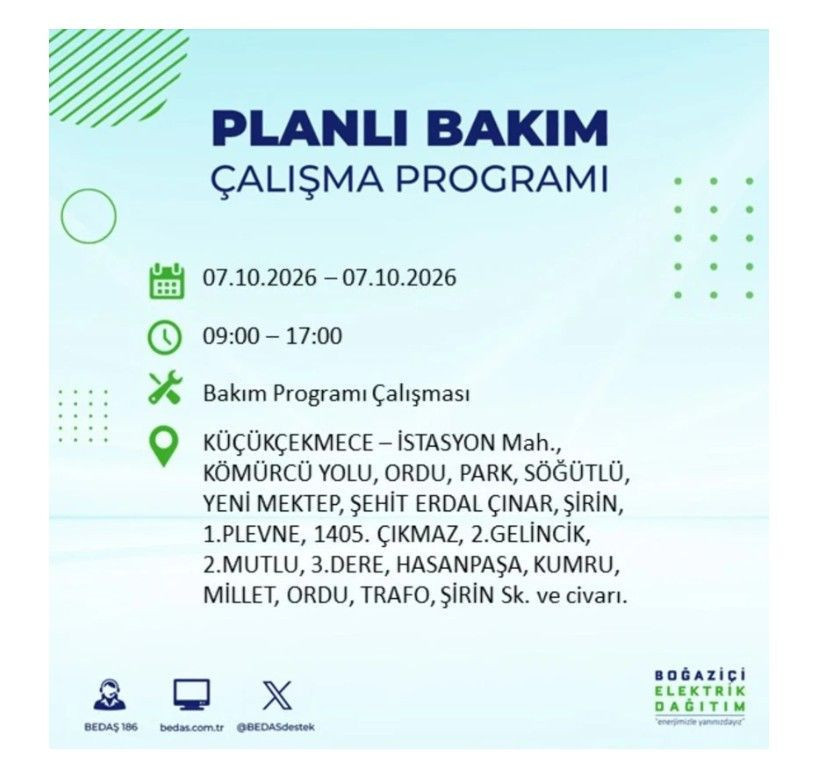 İstanbul’un 25 ilçesi bugün karanlığa gömülecek. İlçe ilçe saat saat duyuruldu - Resim: 49