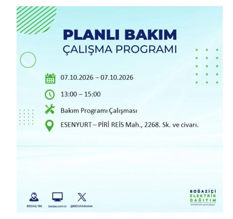 İstanbul’un 25 ilçesi bugün karanlığa gömülecek. İlçe ilçe saat saat duyuruldu - Resim: 32